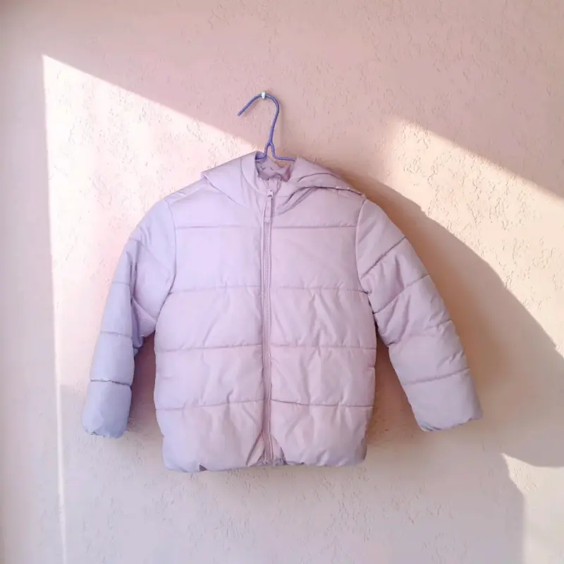Chaqueta infantil acolchada rosada