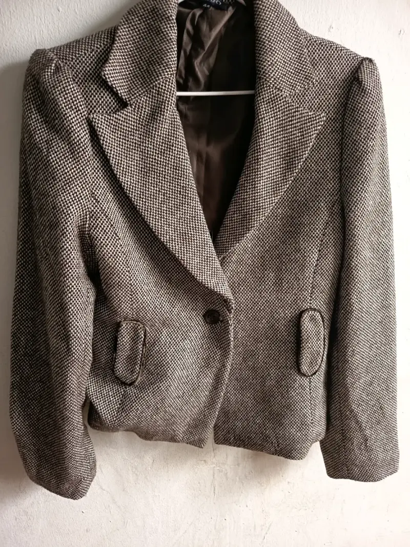 Blazer de lana a cuadros - 1