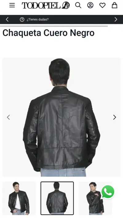 Chaqueta cuero negra Todopiel - miniatura 4