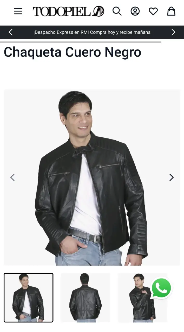 Chaqueta cuero negra Todopiel - 5