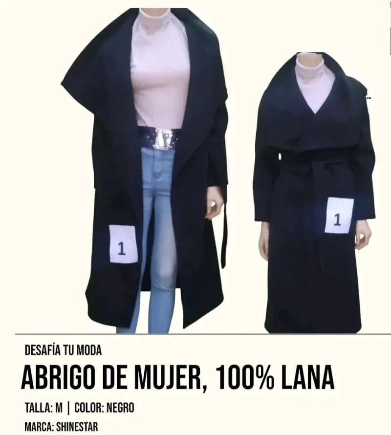 Abrigo de mujer lana negro