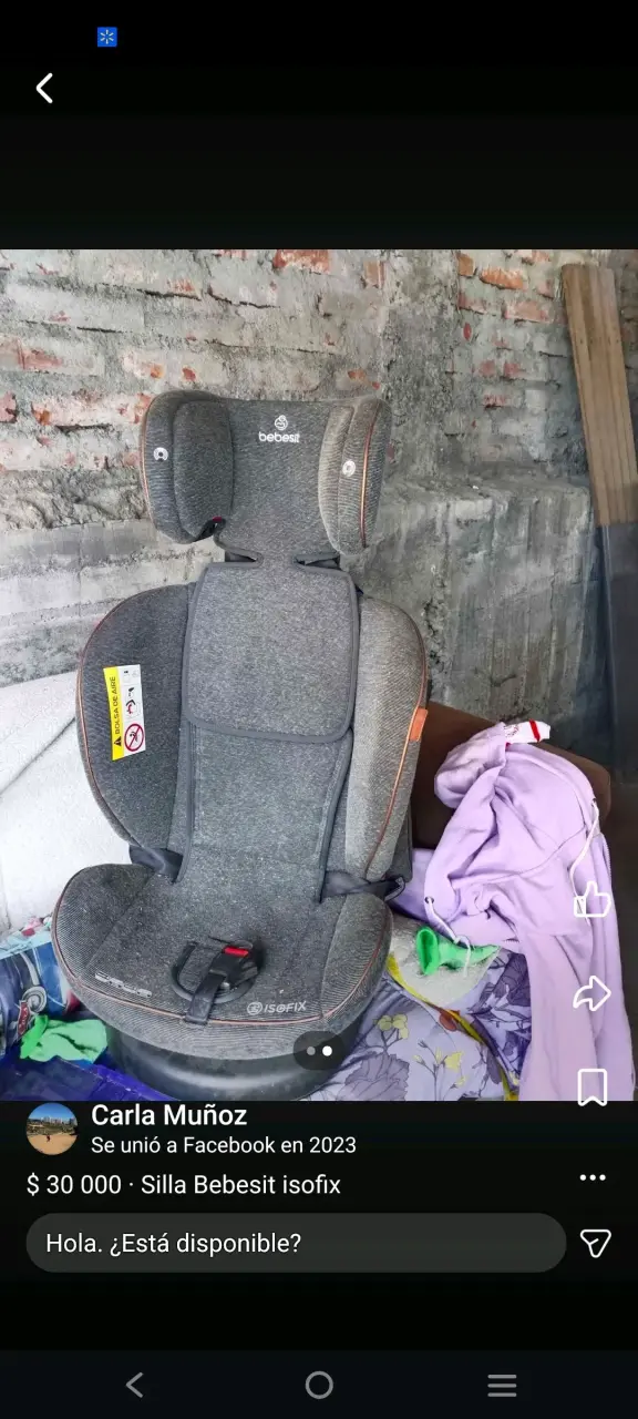Silla de auto bebesit gris - 2