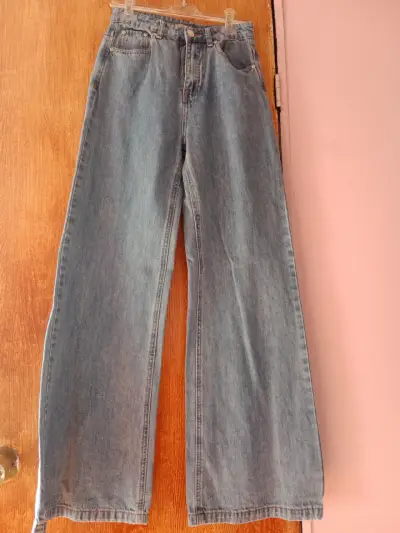 Jeans anchos de mezclilla azul - miniatura 1