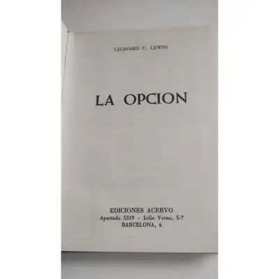 'La Opción' de Leonard C. Lewin. Ciencia ficción - miniatura 2