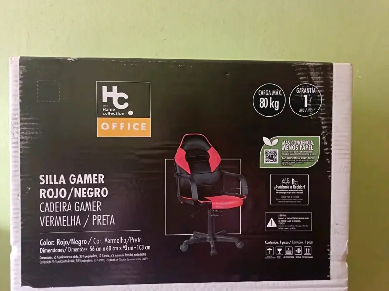 Silla gamer rojo/negro