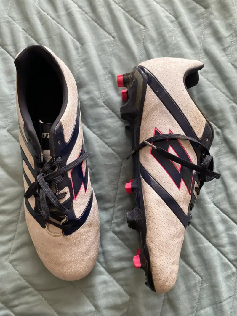 Botines deportivos blanco y azul - 1