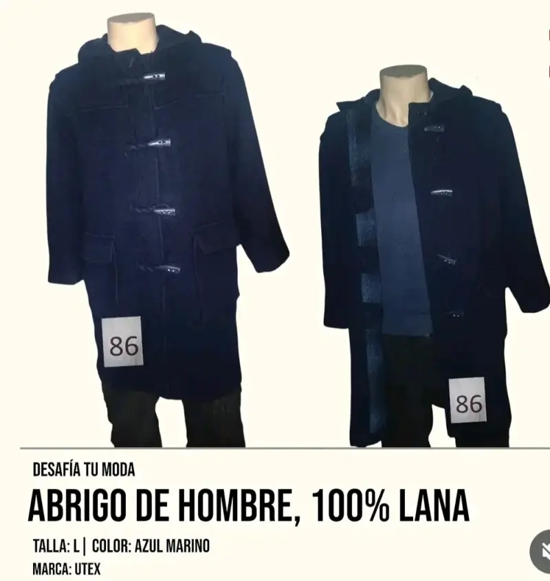 Abrigo de hombre azul marino
