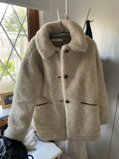 Abrigo de lana beige Mango - miniatura 1