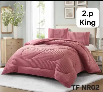 Cobertor King rosa 2 piezas - miniatura 1