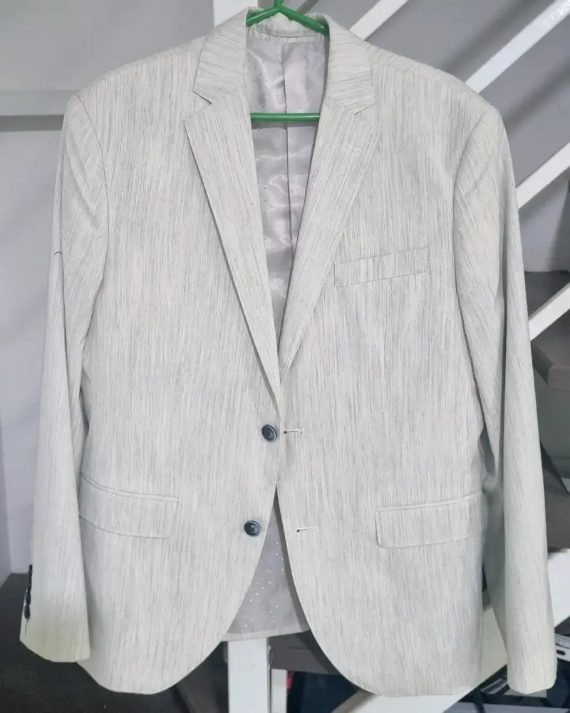 Vestón Beige T.48 Basement Skinny Fit - 1