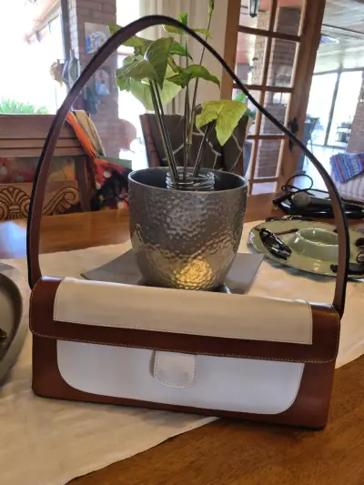 Bolso de cuero bicolor - miniatura 1