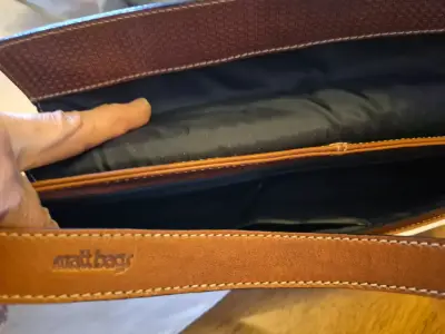 Bolso de cuero bicolor - miniatura 3
