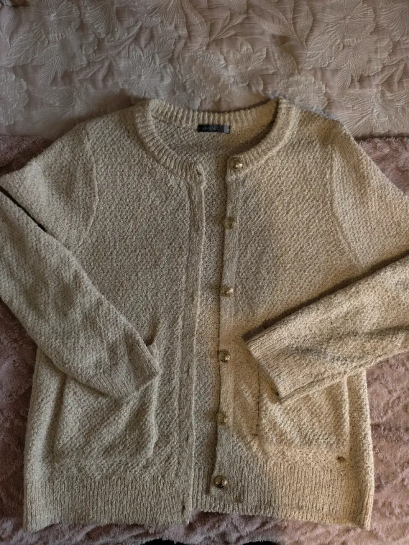 Chaqueta de punto beige - 1
