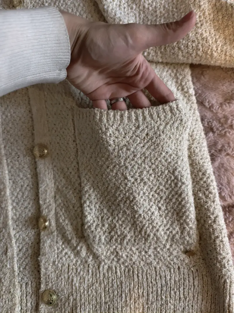 Chaqueta de punto beige - 3