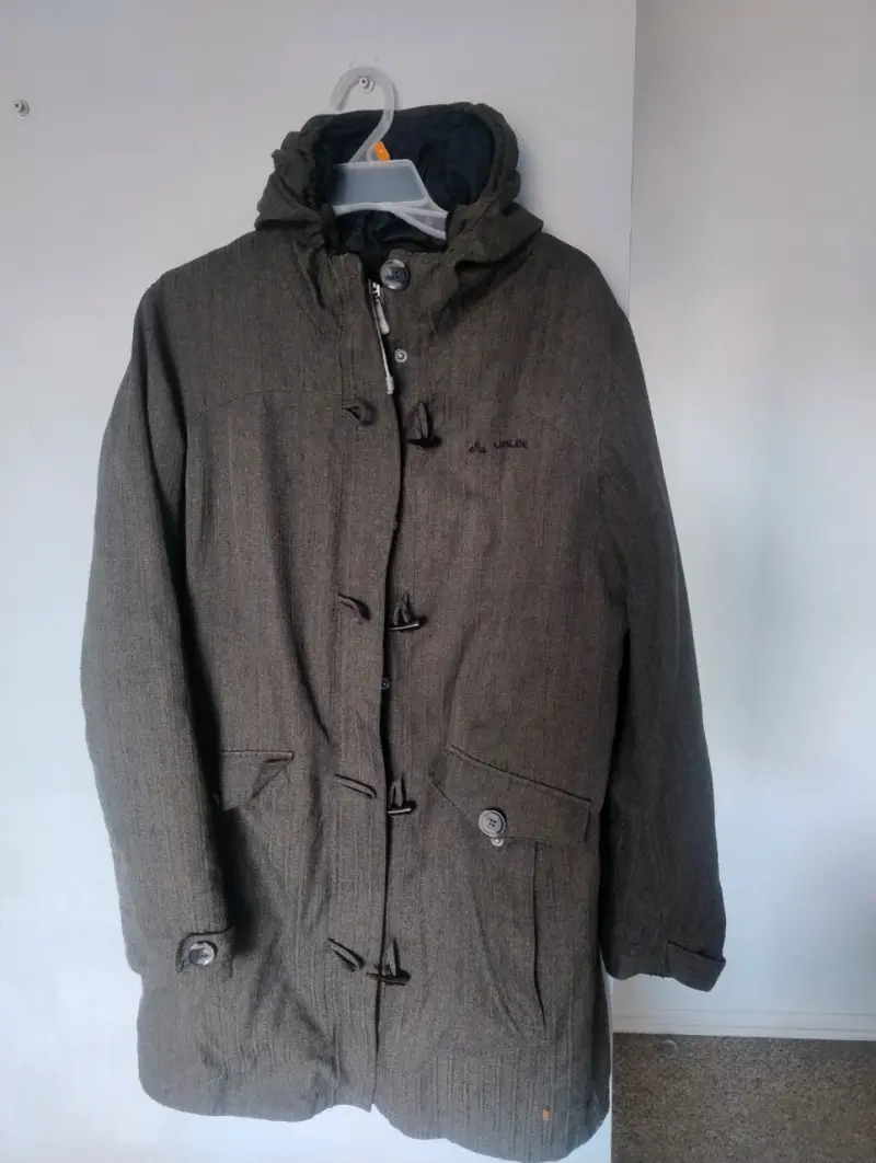 Abrigo gris con capucha Vaude - 1