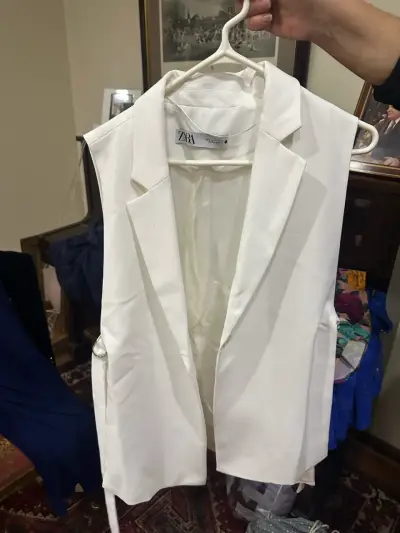 Blazer sin mangas blanco Zara - miniatura 1