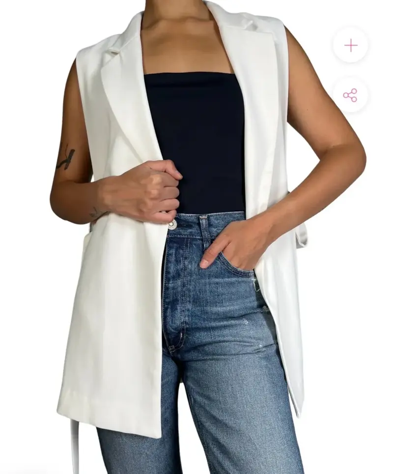 Blazer sin mangas blanco Zara - 3
