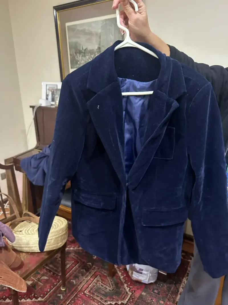 Blazer de terciopelo azul