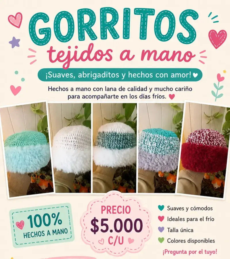 Gorros tejidos a mano - 2