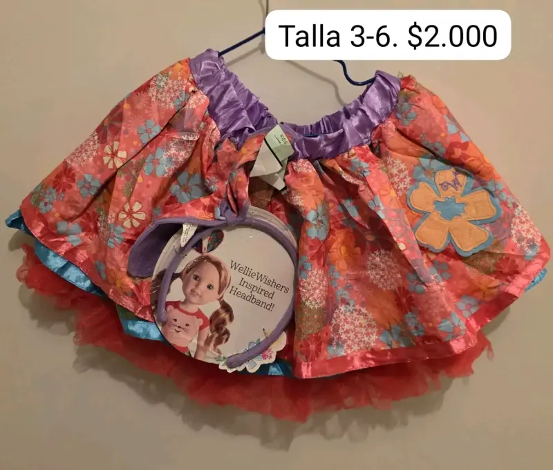 Falda colorida infantil con cintillo - 1