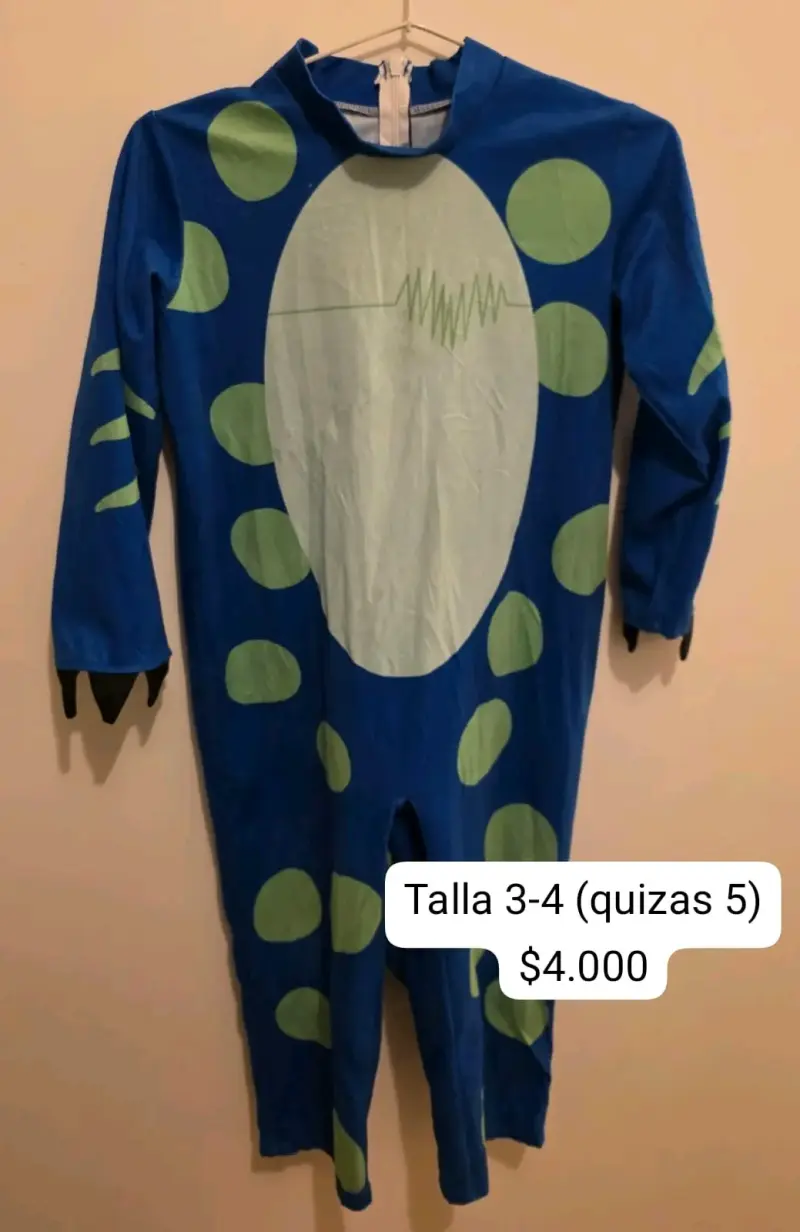Disfraz infantil dinosaurio azul - 1