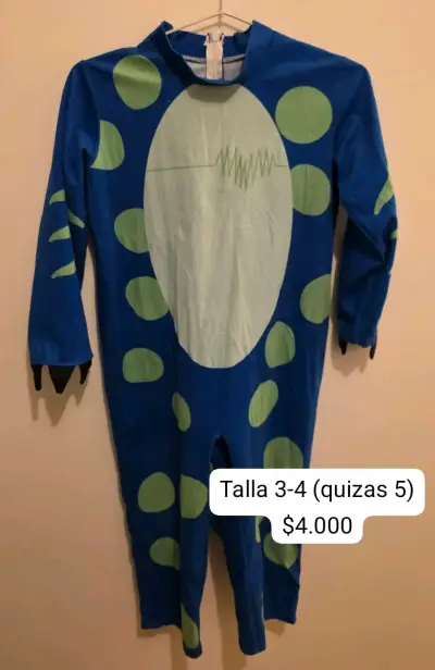 Disfraz infantil dinosaurio azul - miniatura 1