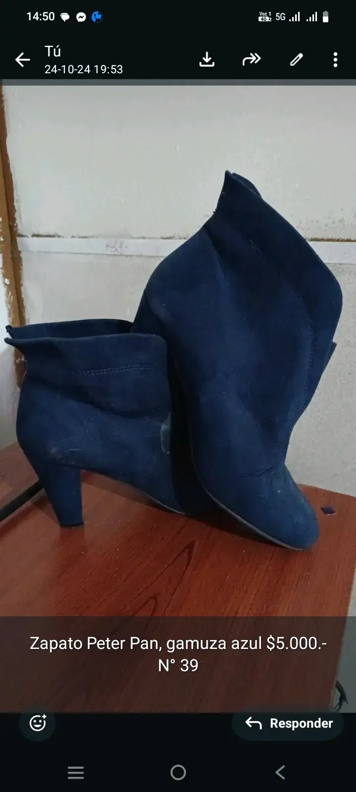 Botines de gamuza azul mujer