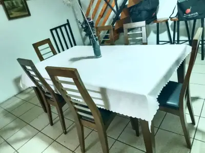 Juego de comedor madera 6 sillas - miniatura 3