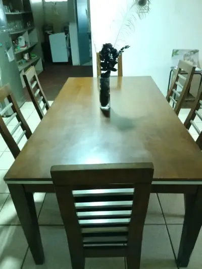 Juego de comedor madera 6 sillas - miniatura 4