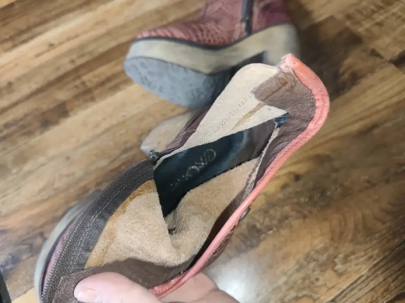 Botines de cuero con plataforma de madera - 6