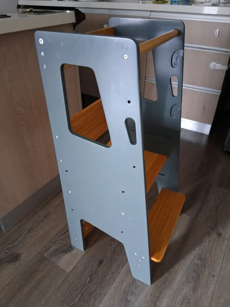 Torre de aprendizaje gris madera - 4