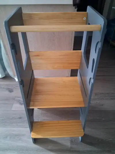 Torre de aprendizaje gris madera - miniatura 5