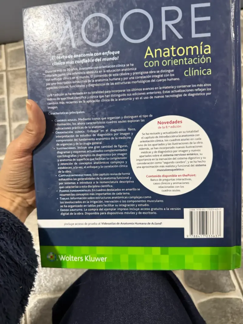 Libro Moore Anatomía 8ª edición - 2