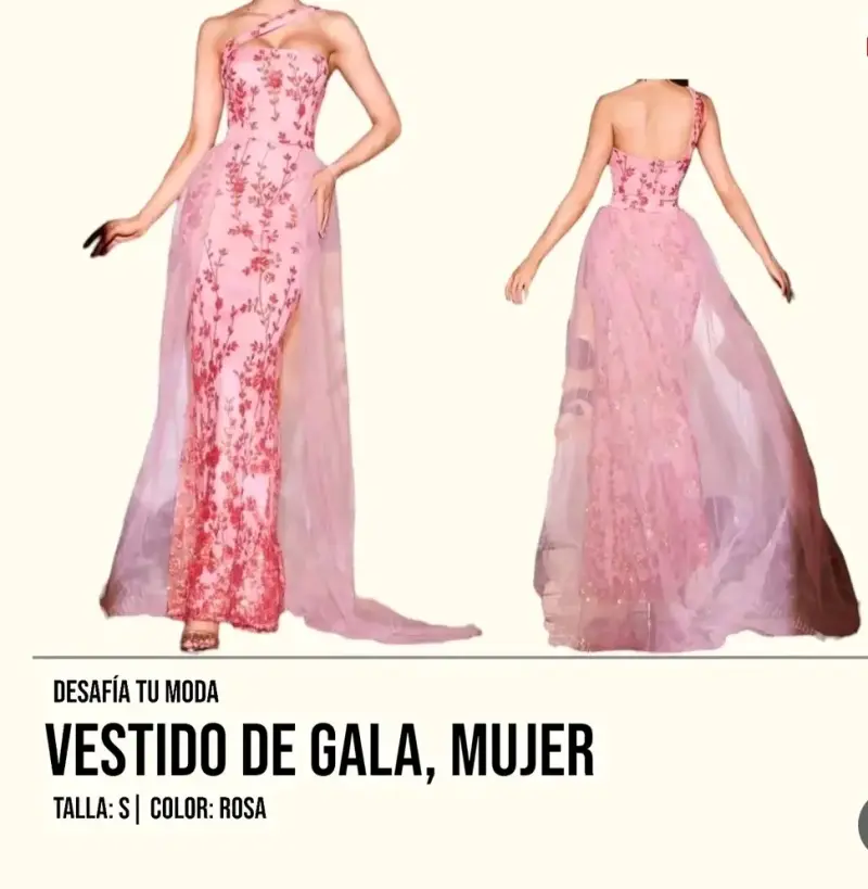 Vestido de gala rosa mujer