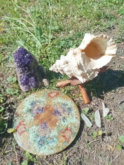 Amatista + Concha Marina + Disco Orgonita - miniatura 1
