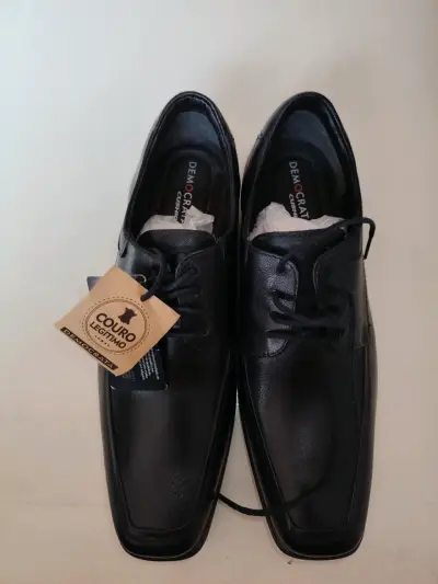 Zapatos de cuero negro DEMOCRATA - miniatura 1