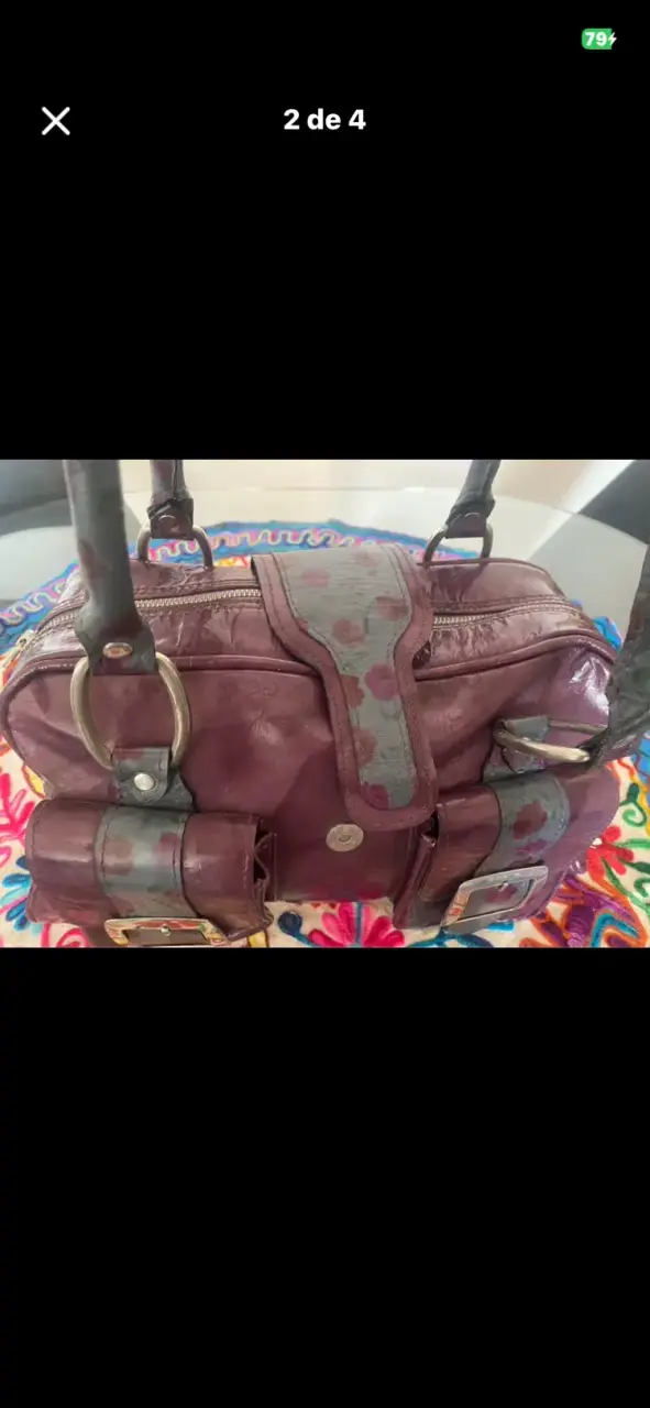 Cartera de cuero charol - 1