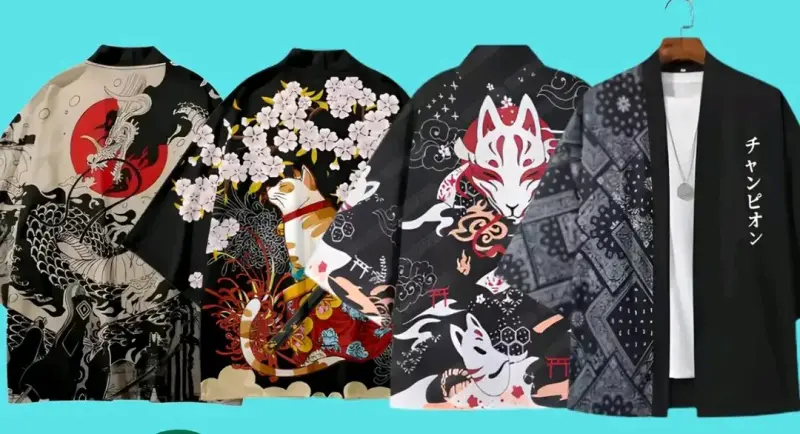 Kimonos/Haoris con estampado japonés