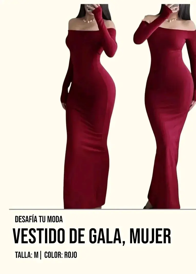 Vestido de gala burdeo mujer