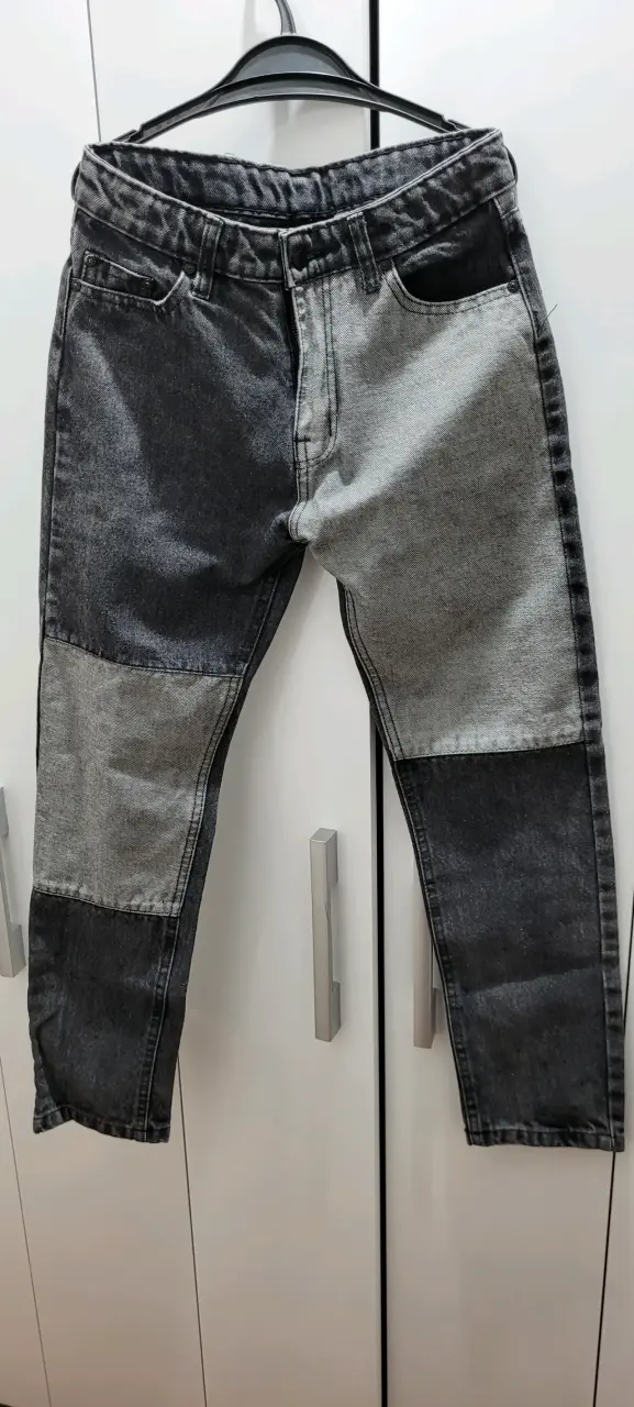 Jeans bicolor gris y negro