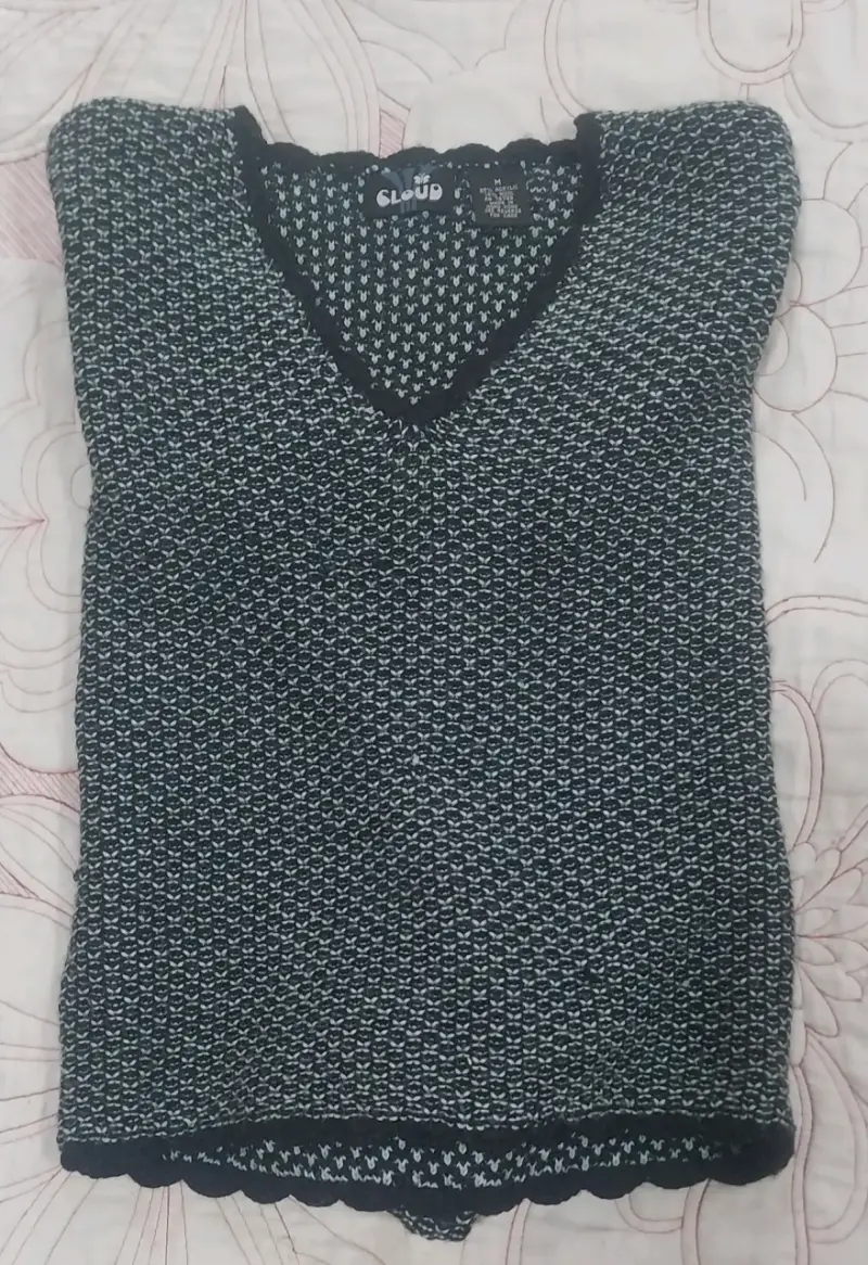 Suéter tejido gris oscuro - 3