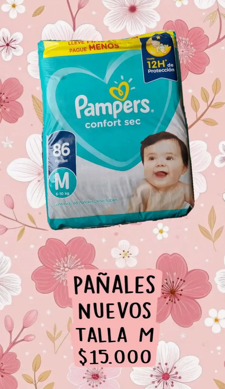 Pañales Pampers Confort Sec M - 1
