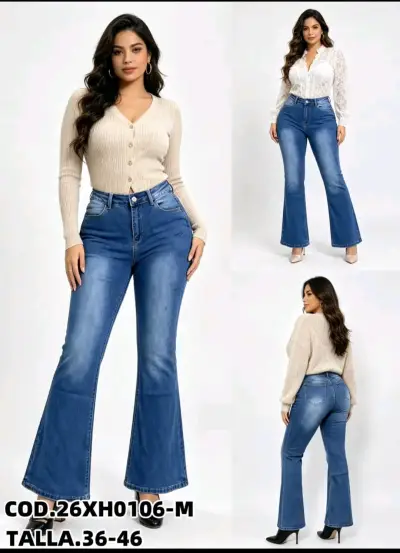 Jeans anchos azul oscuro - miniatura 3