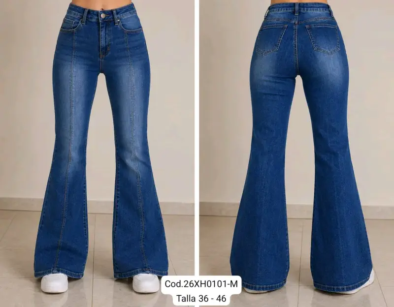 Jeans anchos azul oscuro - 4