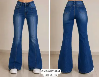 Jeans anchos azul oscuro - miniatura 4