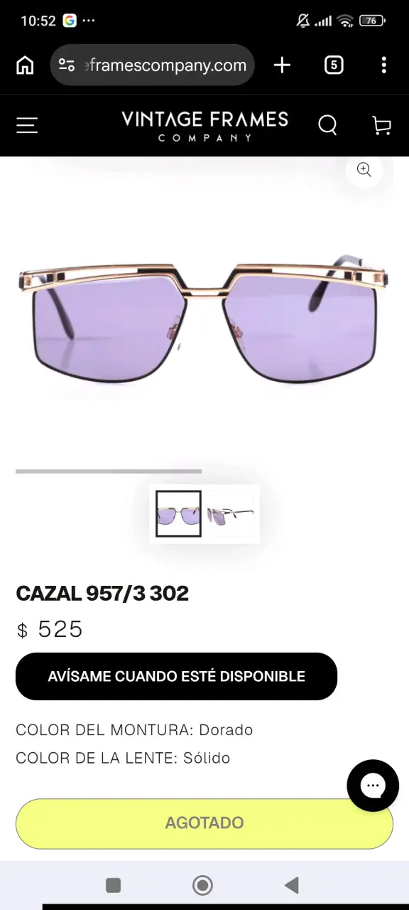 Gafas de sol doradas con estuche - 5