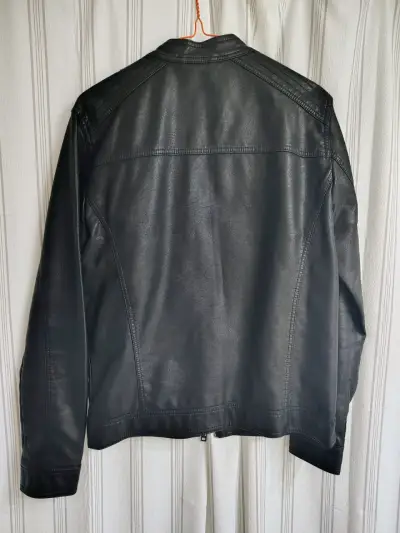 Chaqueta de cuero negra Jack & Jones - miniatura 3