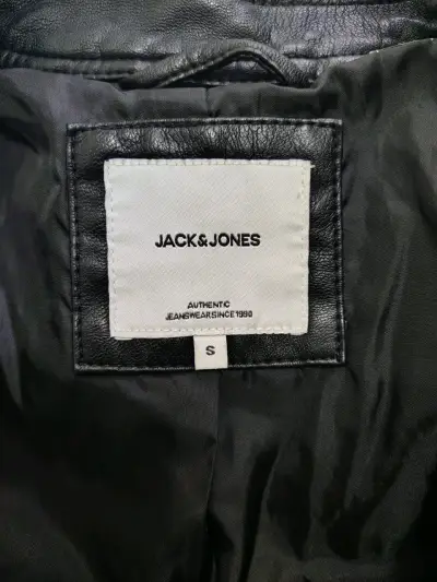 Chaqueta de cuero negra Jack & Jones - miniatura 4