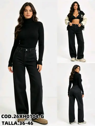 Jeans negros de mujer - miniatura 1