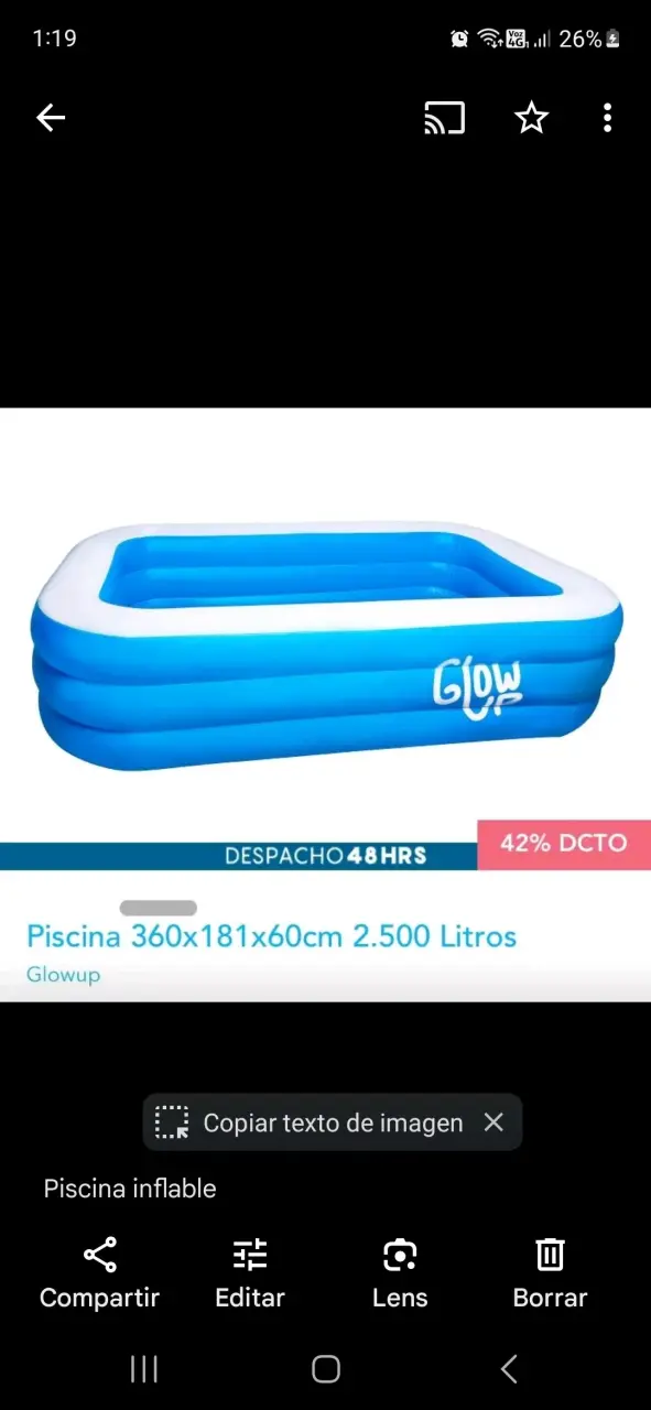Piscina inflable azul grande